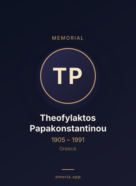 Memorial portrait of Theofylaktos Papakonstantinou