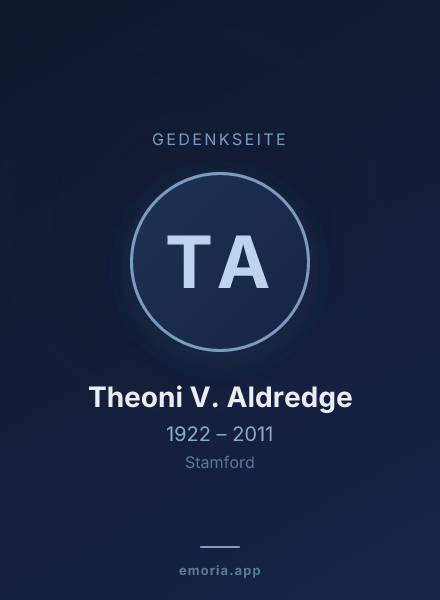 Gedenkportrait von Theoni V. Aldredge