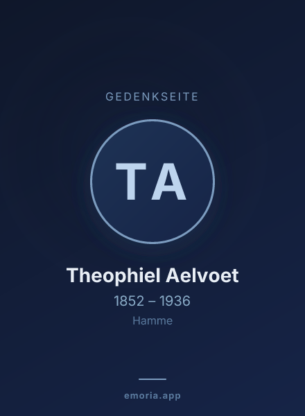 Gedenkportrait von Theophiel Aelvoet