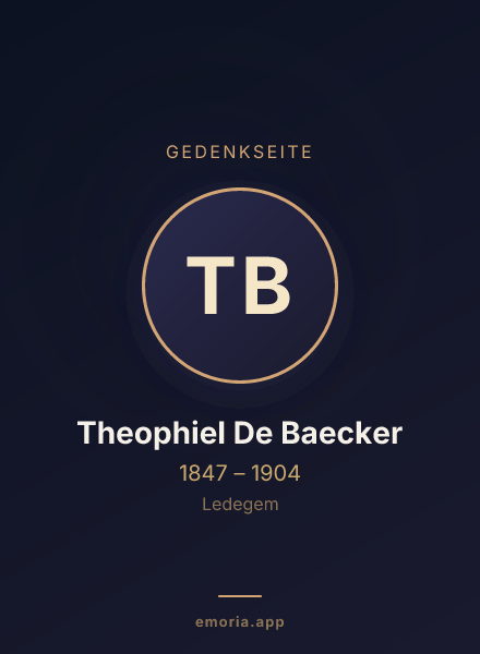 Gedenkportrait von Theophiel De Baecker
