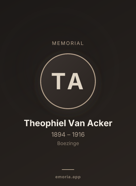 Memorial portrait of Theophiel Van Acker