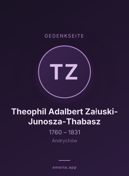 Gedenkportrait von Theophil Adalbert Załuski-Junosza-Thabasz