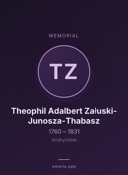 Memorial portrait of Theophil Adalbert Załuski-Junosza-Thabasz