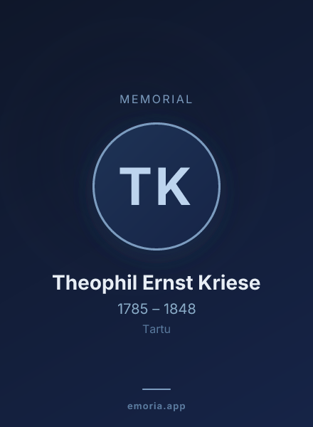 Memorial portrait of Theophil Ernst Kriese
