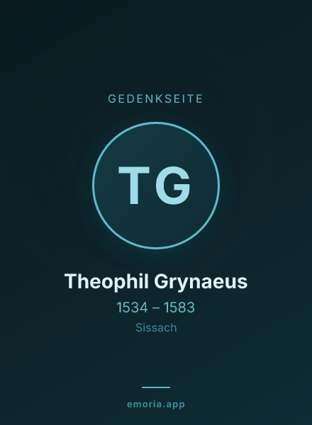 Gedenkportrait von Theophil Grynaeus