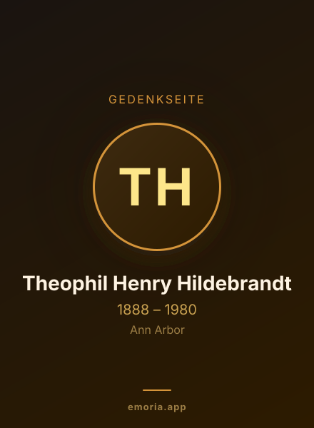 Gedenkportrait von Theophil Henry Hildebrandt