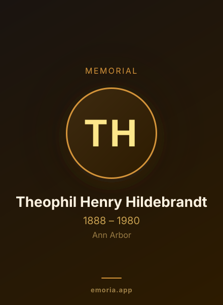 Memorial portrait of Theophil Henry Hildebrandt
