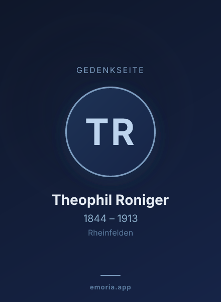 Gedenkportrait von Theophil Roniger