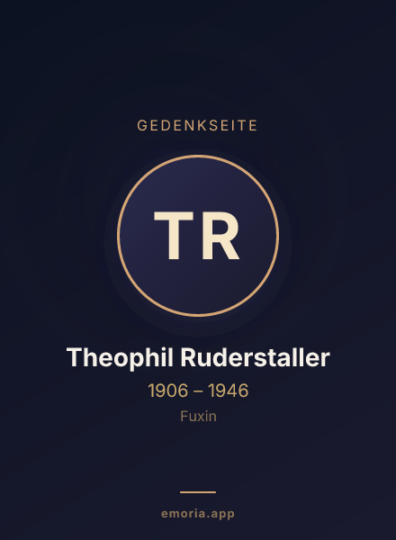 Gedenkportrait von Theophil Ruderstaller