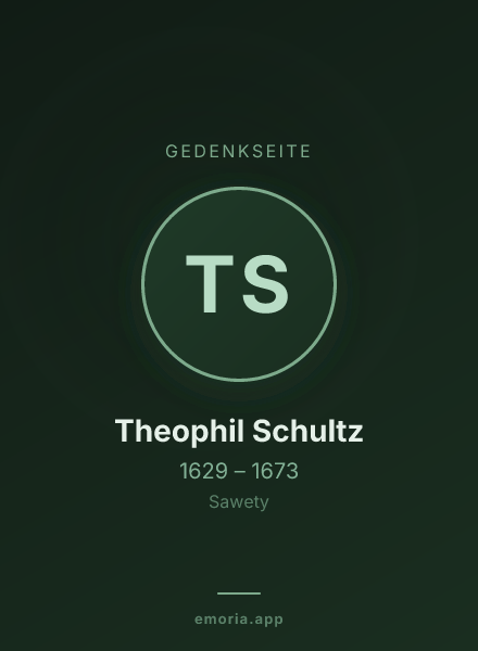 Gedenkportrait von Theophil Schultz