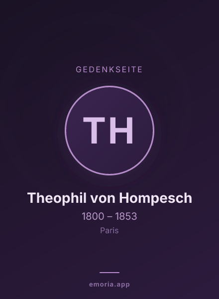 Gedenkportrait von Theophil von Hompesch