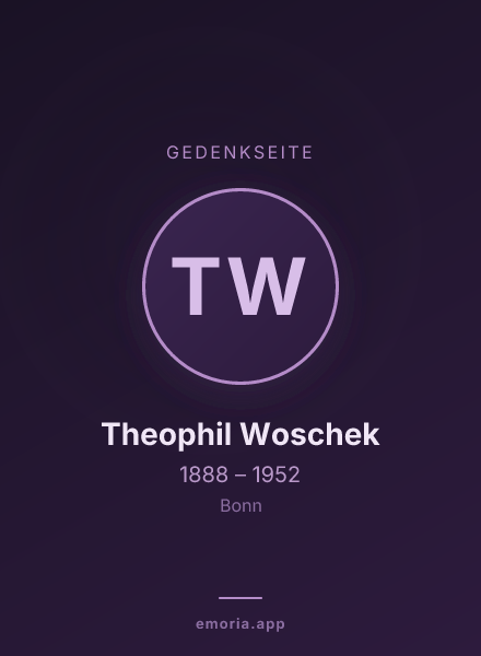 Gedenkportrait von Theophil Woschek