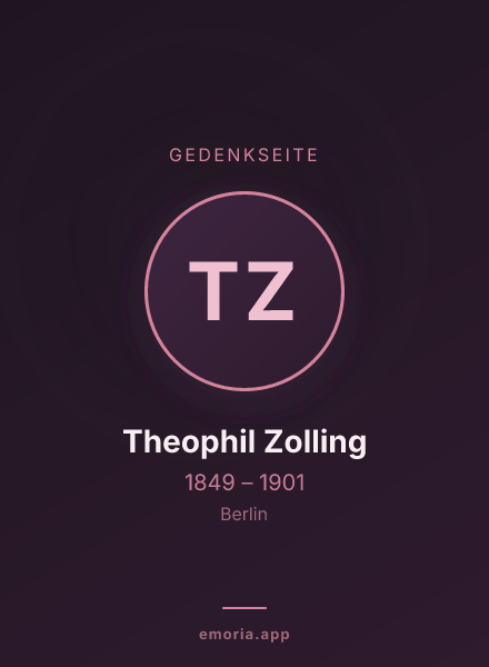 Gedenkportrait von Theophil Zolling