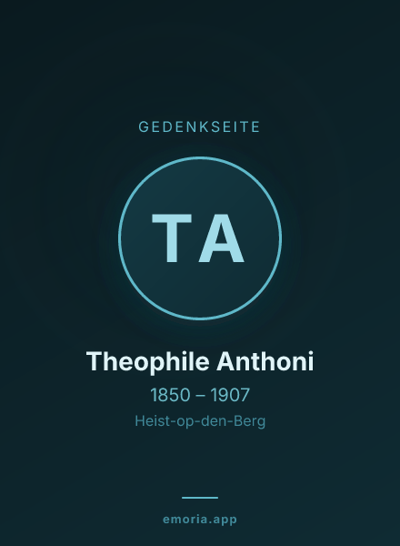 Gedenkportrait von Theophile Anthoni