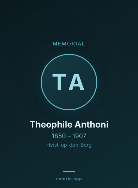 Memorial portrait of Theophile Anthoni