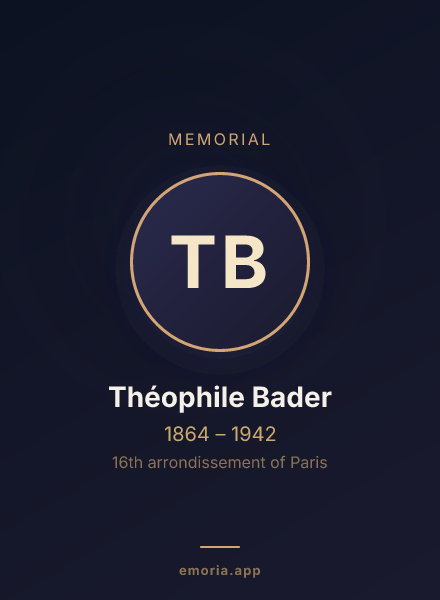 Memorial portrait of Théophile Bader