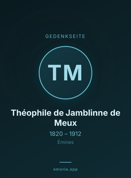 Gedenkportrait von Théophile de Jamblinne de Meux