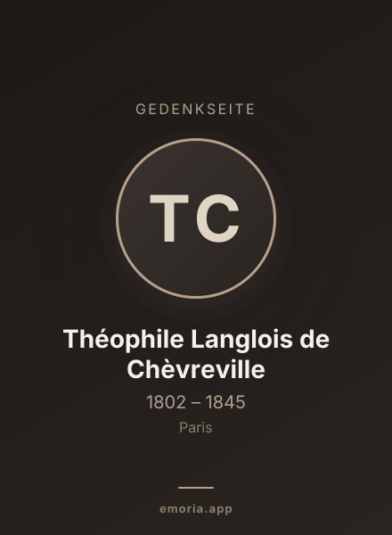Gedenkportrait von Théophile Langlois de Chèvreville