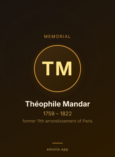 Memorial portrait of Théophile Mandar