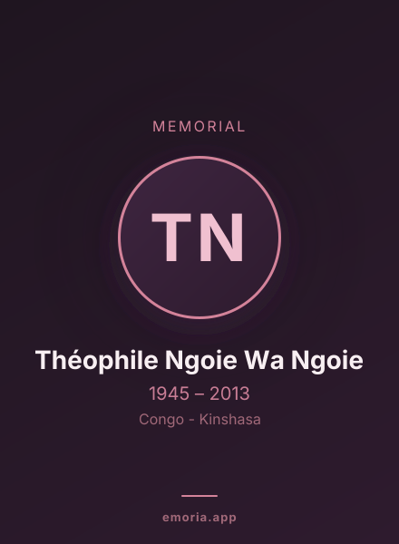 Memorial portrait of Théophile Ngoie Wa Ngoie