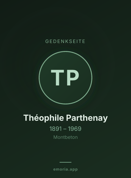 Gedenkportrait von Théophile Parthenay