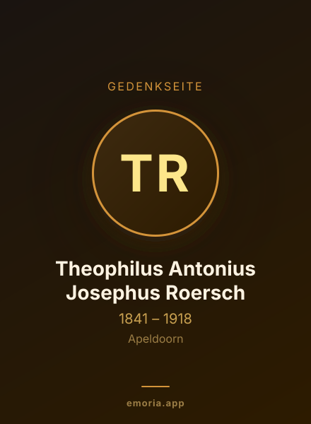 Gedenkportrait von Theophilus Antonius Josephus Roersch