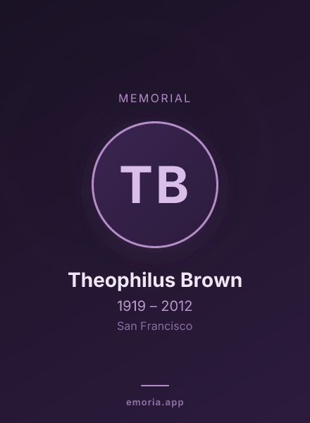 Memorial portrait of Theophilus Brown