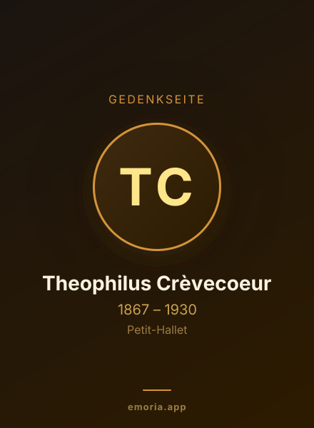 Gedenkportrait von Theophilus Crèvecoeur