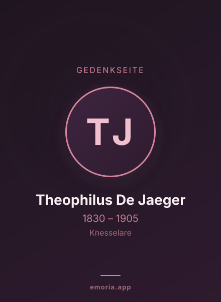 Gedenkportrait von Theophilus De Jaeger