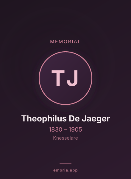Memorial portrait of Theophilus De Jaeger