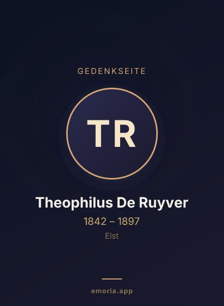Gedenkportrait von Theophilus De Ruyver