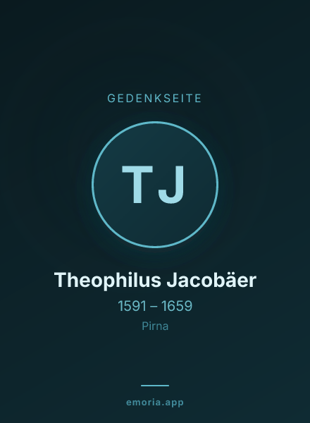 Gedenkportrait von Theophilus Jacobäer