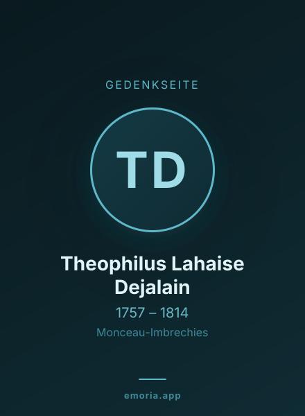 Gedenkportrait von Theophilus Lahaise Dejalain