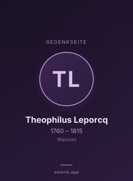 Gedenkportrait von Theophilus Leporcq