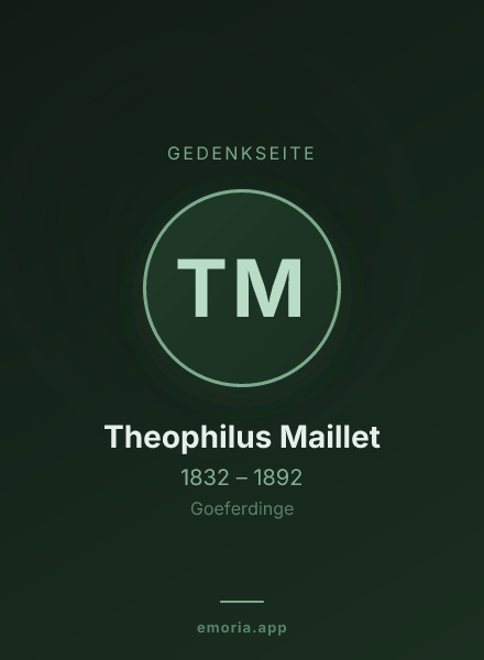 Gedenkportrait von Theophilus Maillet