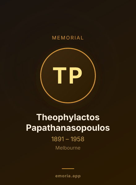 Memorial portrait of Theophylactos Papathanasopoulos