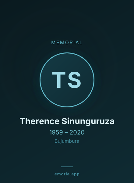 Memorial portrait of Therence Sinunguruza