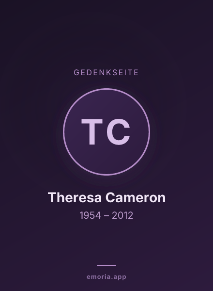Gedenkportrait von Theresa Cameron