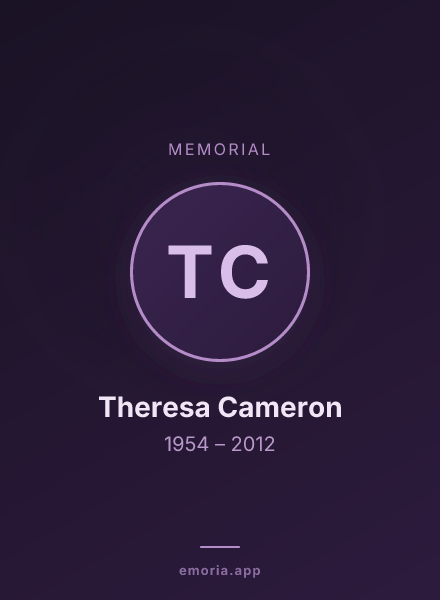 Memorial portrait of Theresa Cameron