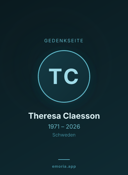Gedenkportrait von Theresa Claesson