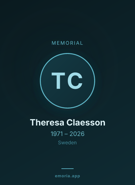Memorial portrait of Theresa Claesson