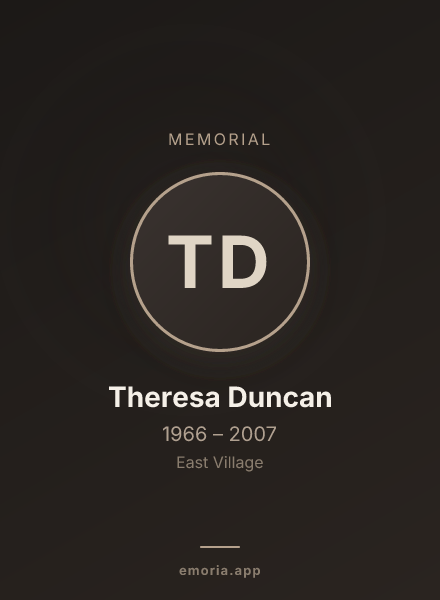 Memorial portrait of Theresa Duncan