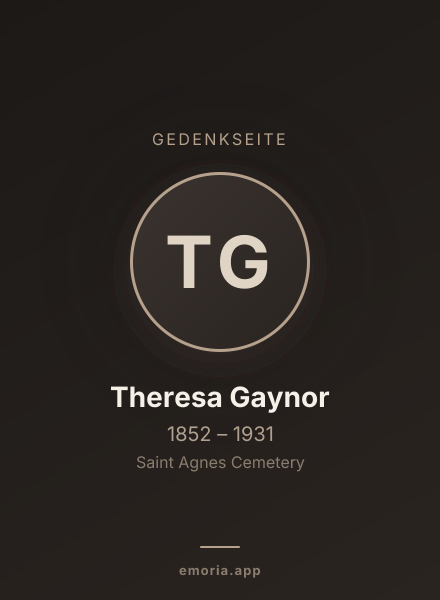 Gedenkportrait von Theresa Gaynor