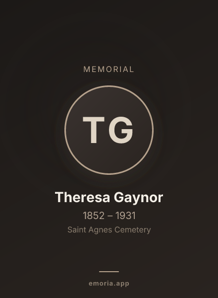 Memorial portrait of Theresa Gaynor