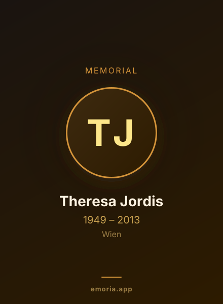 Memorial portrait of Theresa Jordis
