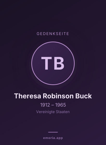 Gedenkportrait von Theresa Robinson Buck