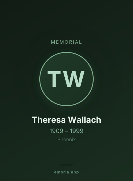 Memorial portrait of Theresa Wallach