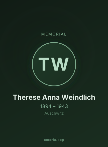 Memorial portrait of Therese Anna Weindlich