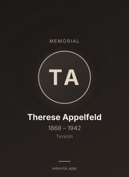 Memorial portrait of Therese Appelfeld