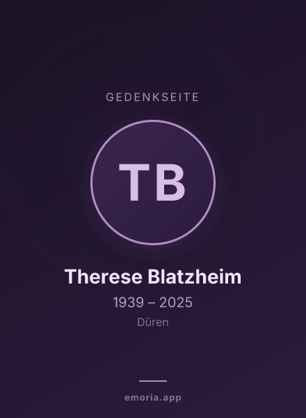 Gedenkportrait von Therese Blatzheim